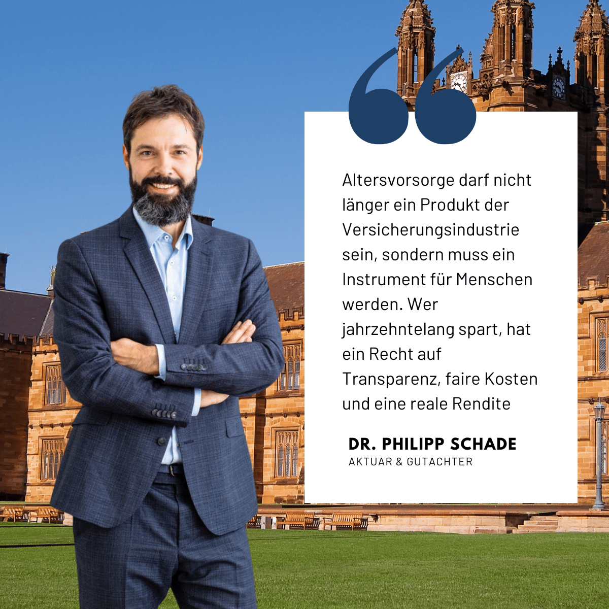 Altersvorsorge für Menschen - Prof. Dr. Schade