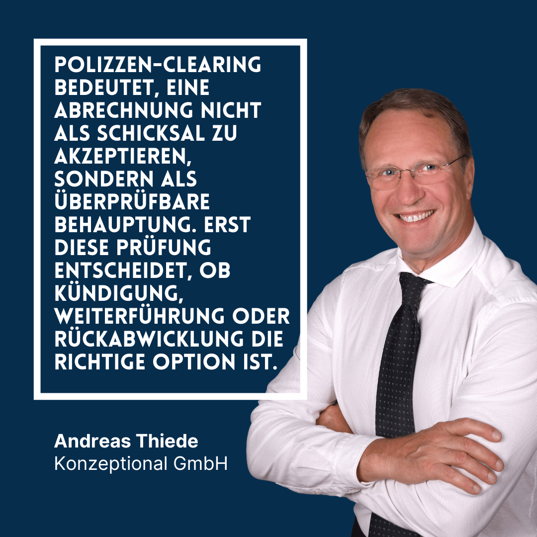 Ihre Polizze im Vorsorge-Nebel: Was sehen Sie wirklich? 1 Polizzen Clearing - Andreas Thiede